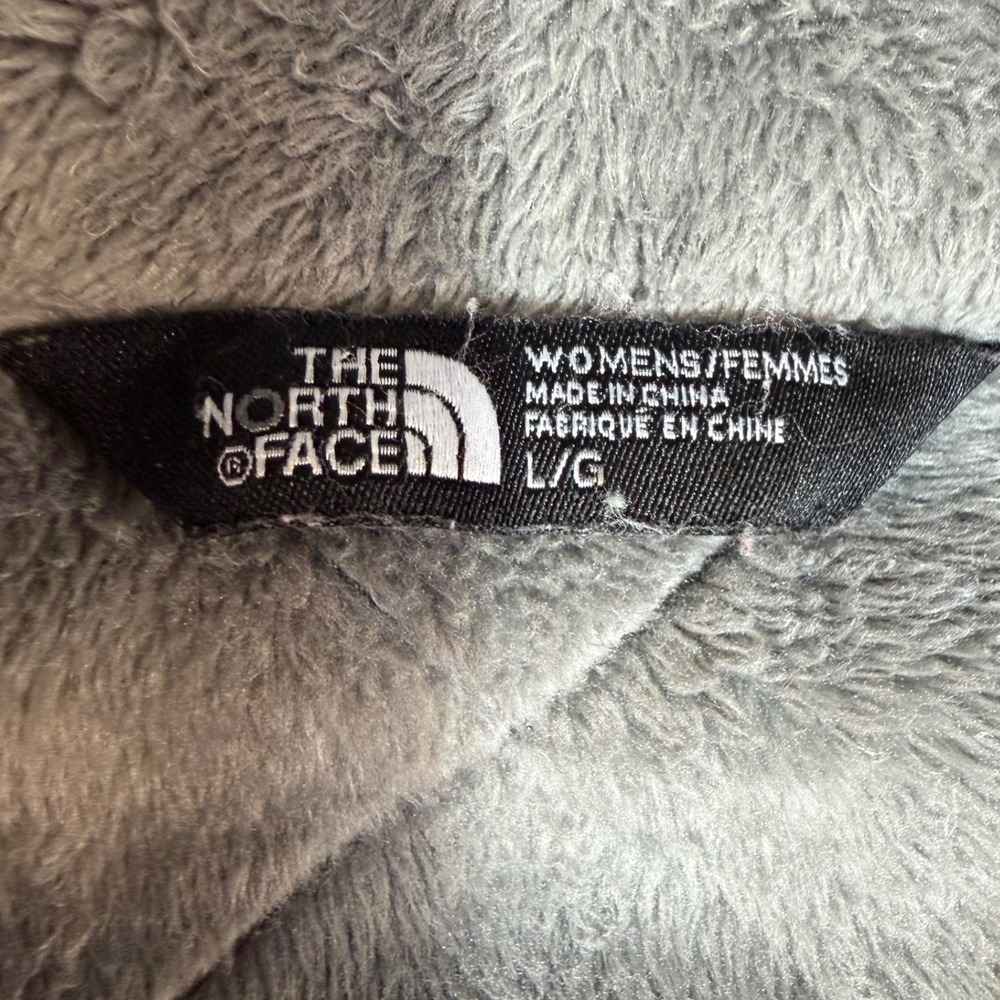 The North Face Womens Gray Quilted Full Zip Fleece Jacket Osito Lined Large - Picture 9 of 10
